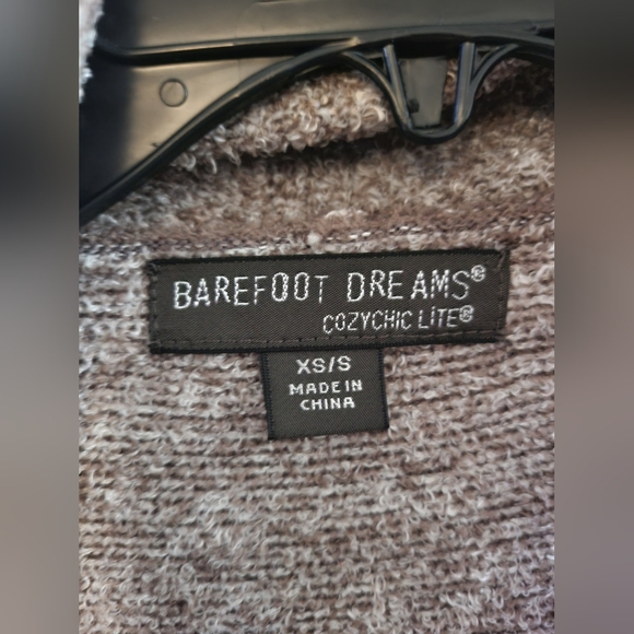 Barefoot Dreams CozyChic Lite Open Cardigan Heathered Brown Tan Size XS/S - Picture 2 of 9